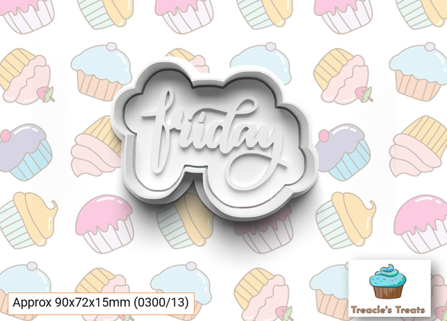 Friday Fondant/cookie stamp with cutter 