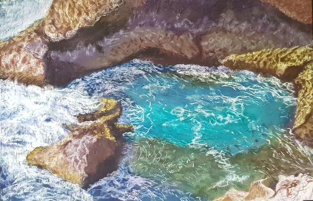 Joy'océan Tableau aux pastels secs