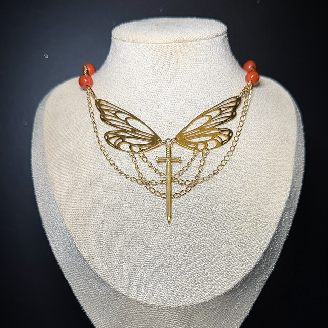 Collier MÉLUSINE jaspe rouge