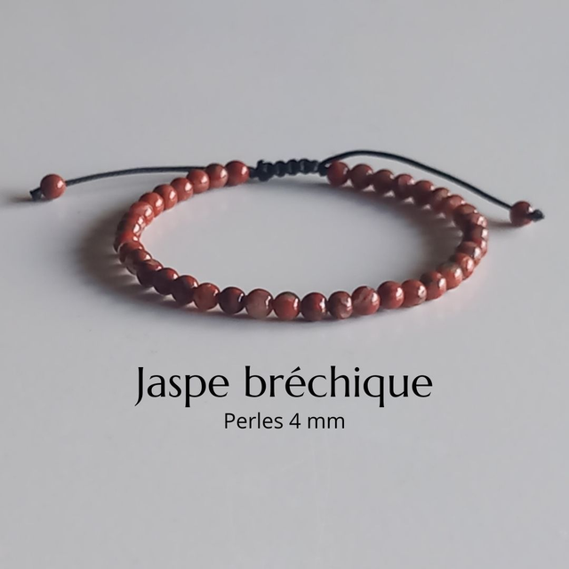 Bracelet ajustable en Jaspe bréchique