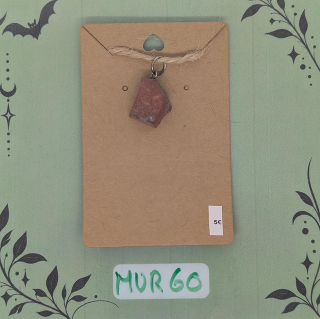 MUR60 Pendentif Pierre Brute 