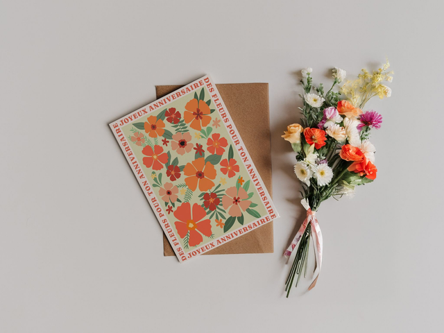 Feliz cumpleaños - Fleurs Carte