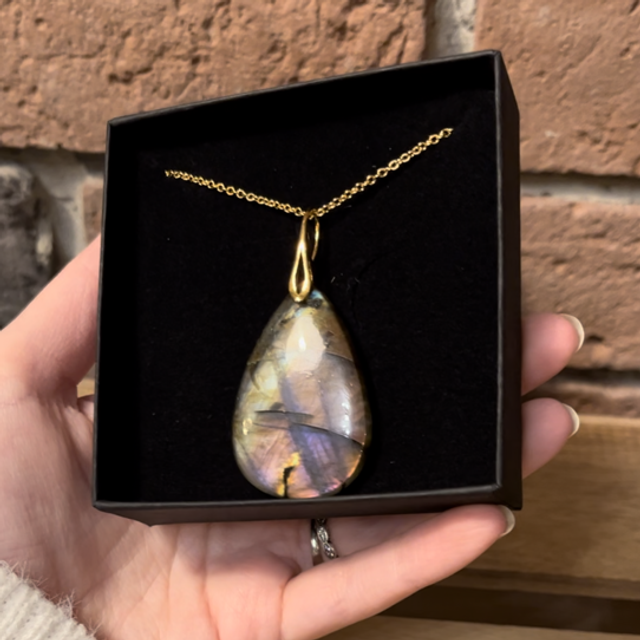 Z- Collier - Labradorite - plaqué or