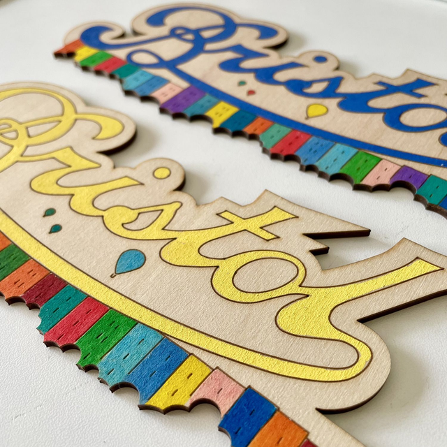 Bristol Hand Painted Wall Plaque - by Mustard Cuts