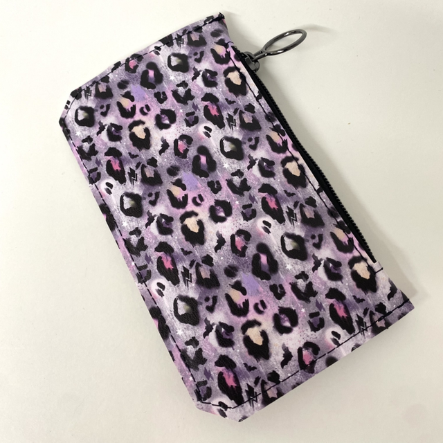 Grey Grunge Leopard Purse
