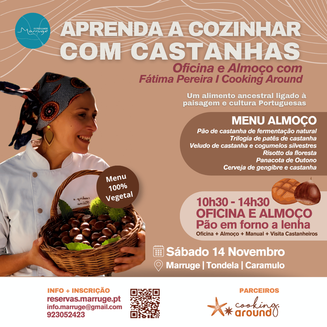 14/11- APRENDA A COZINHAR COM CASTANHAS - OFICINA &amp; ALMOÇO