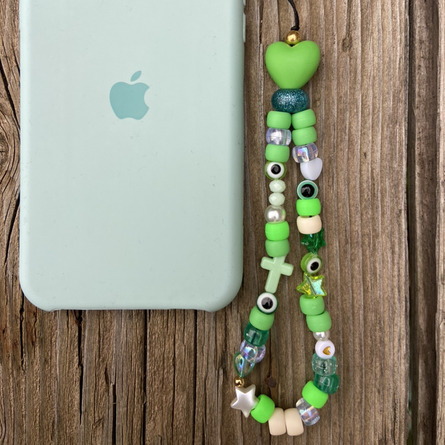 Grigri de téléphone Bonbon d’Amour 💚Green Croix - Taille S