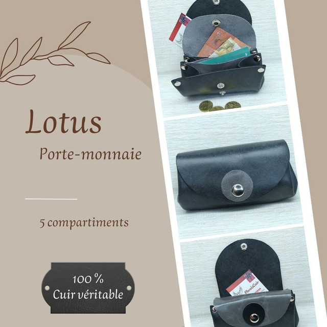 LOTUS Porte monnaie et Carte - Anthracite