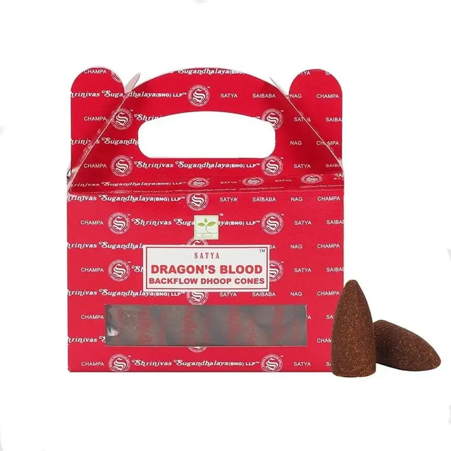 Dragon&#039;s Blood - Satya  Backflow Incense Dhoop Cones