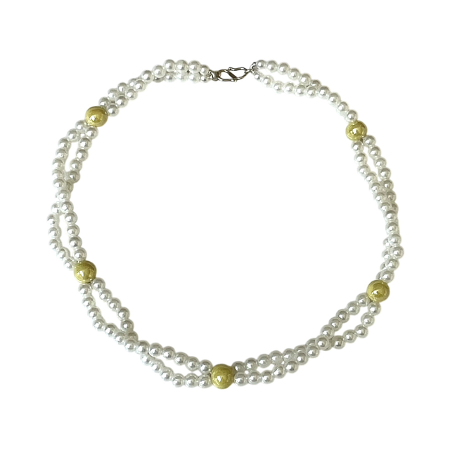 Collier choker jaune 