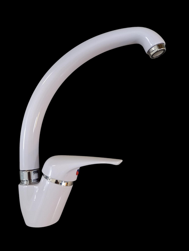 Miscelatore canna alta cucina col. b.co