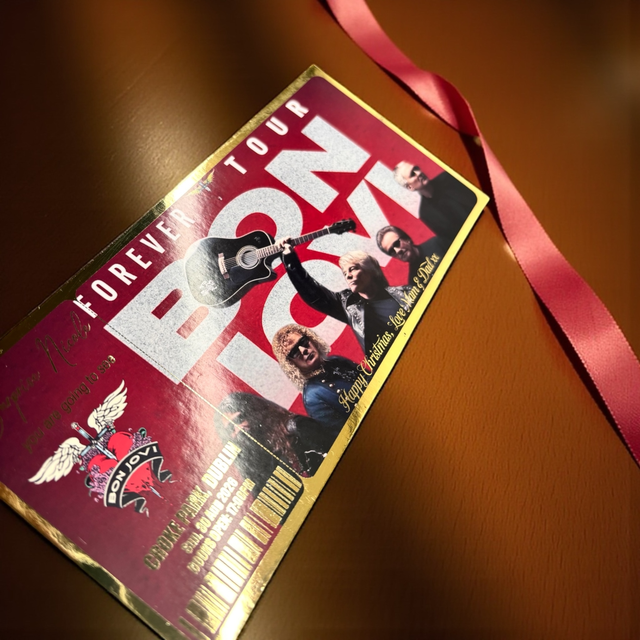 Bon jovi  Concert gift ticket / card 