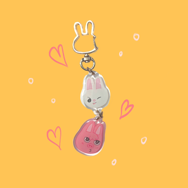 Stray kids Keychain | Changbin &amp; Lee Know Bunny Boys