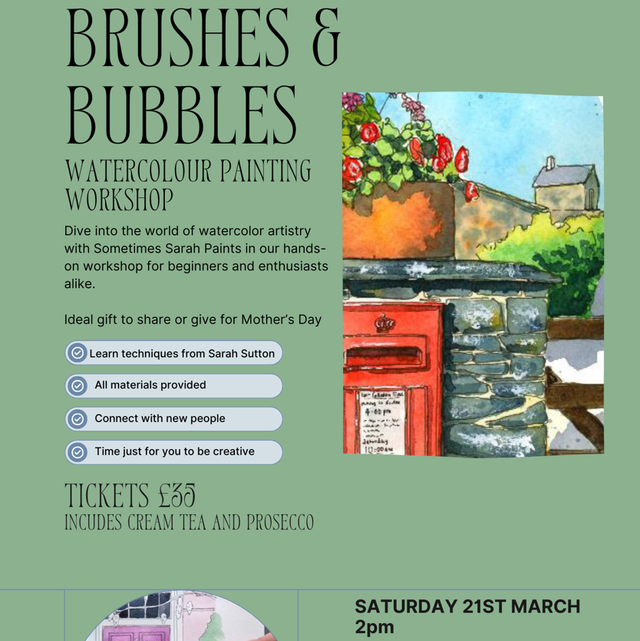 Brushes and Bubbles Workshop - 21st March 2026 @ 2pm