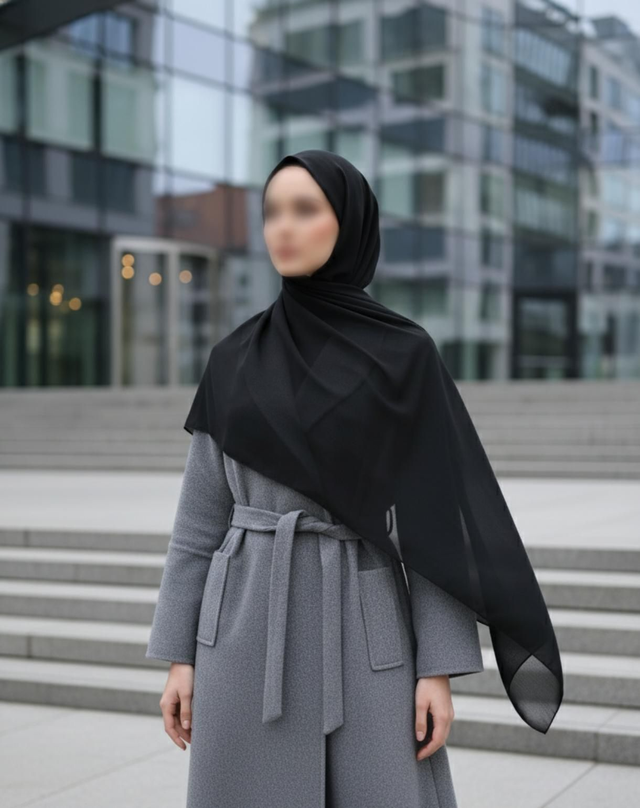 Kopftuch aus Chiffon Mitternacht