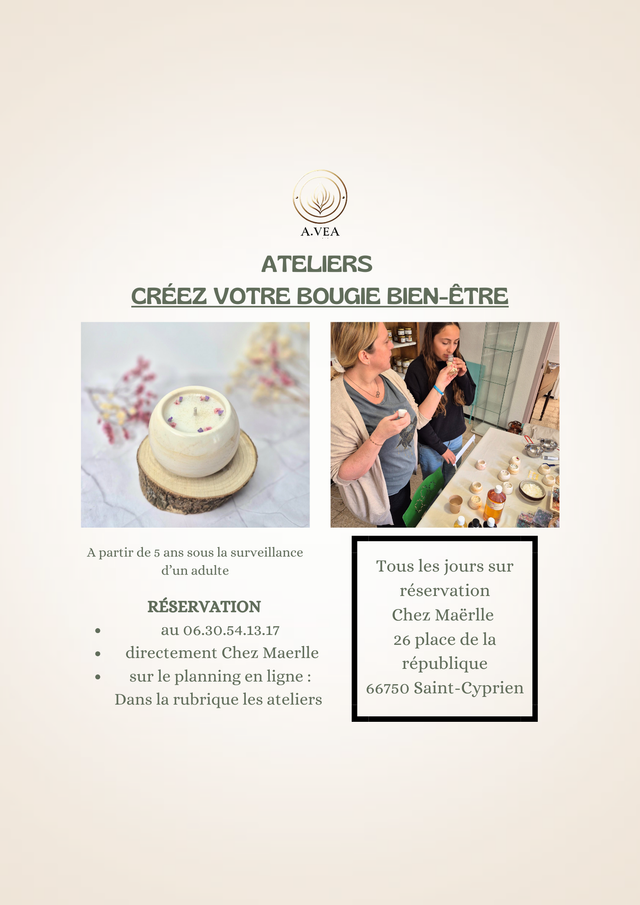 Les ateliers "Créez créez vos bougies bien-être”