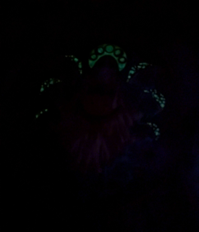 Ghostly hallows wooden art slice.