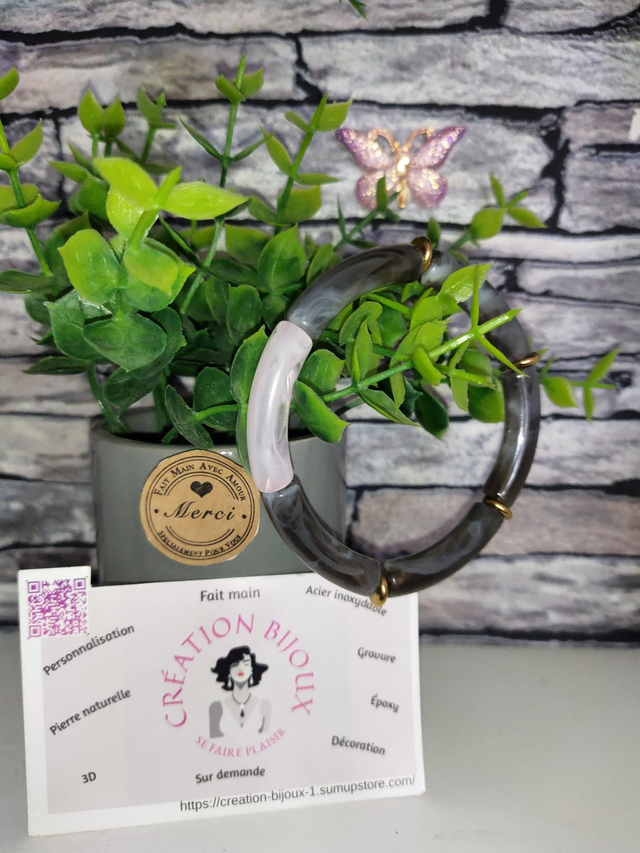 Bracelet perles incurvé 