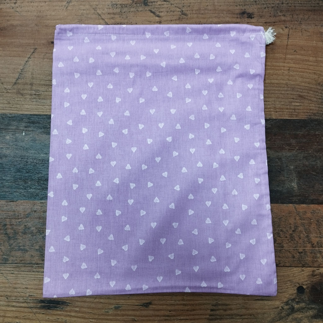 Mauve cœur blanc - Hauteur 37,5 cm x Largueur 30 cm