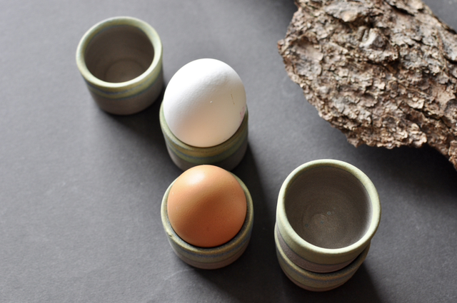 Egg Cups in natural Forest Colors 