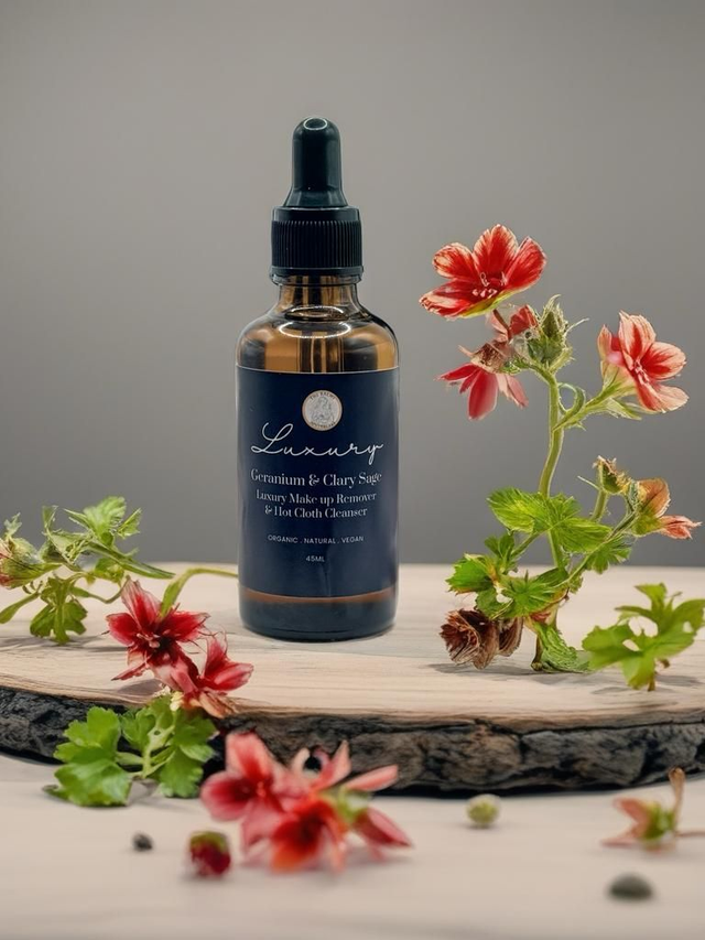 Luxury Makeup Remover &amp; Hot Cloth Cleanser (45ml) - Geranium &amp; Clary Sage