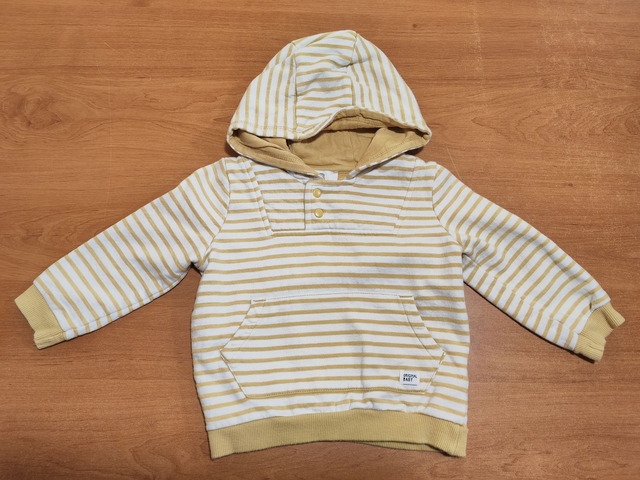 Sweat rayé jaune 18 mois