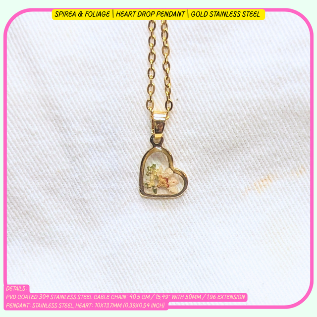 Heart Drop Pendant | Necklaces | Real Flowers