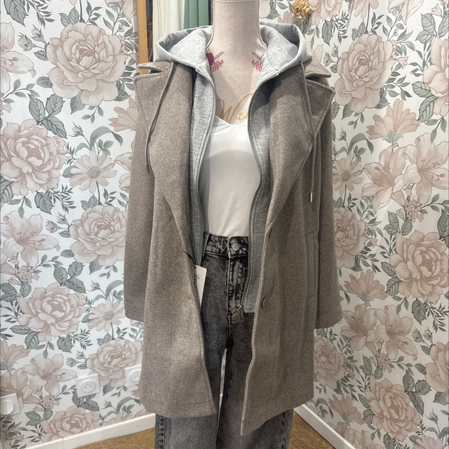 Manteau mi-long Beige-3616