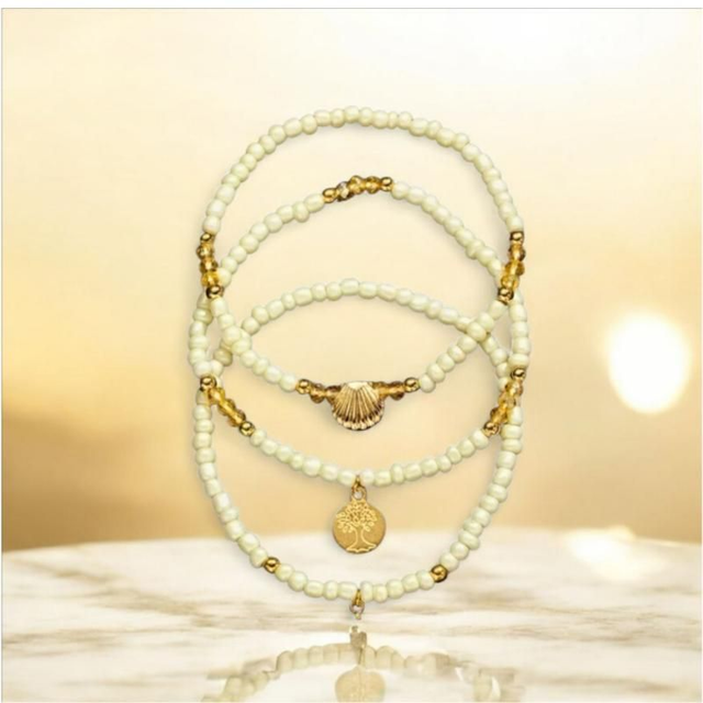Layered Pearl Anklet Set – Beachy & Elegant | Foot Jewellery