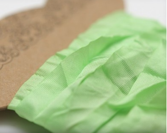 Ruban froissé shabby -  vert frais
