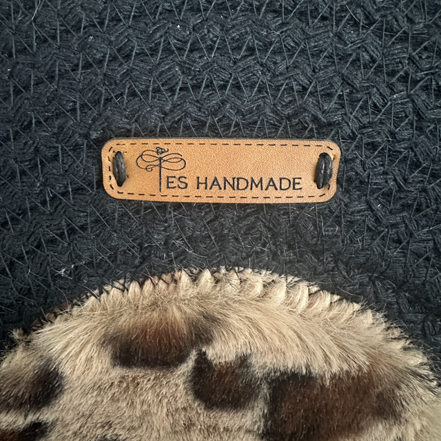 Sac Gaia - noir & fourrure léopard