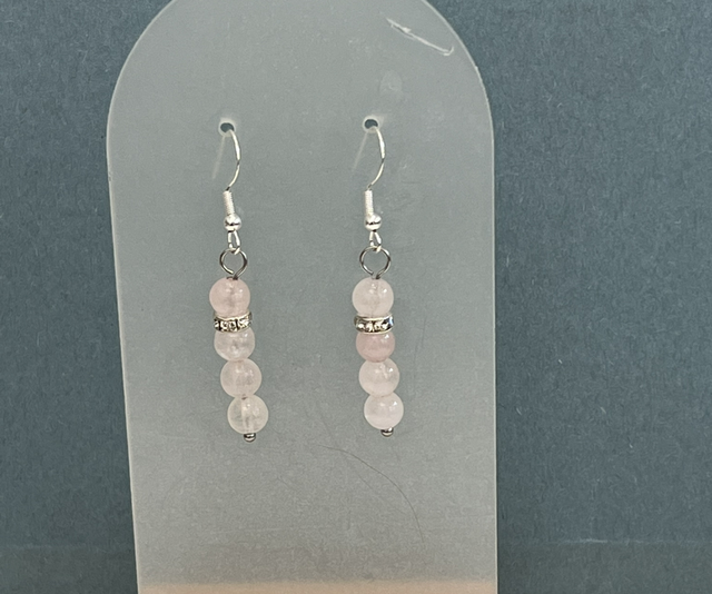 Rose quartz earrings