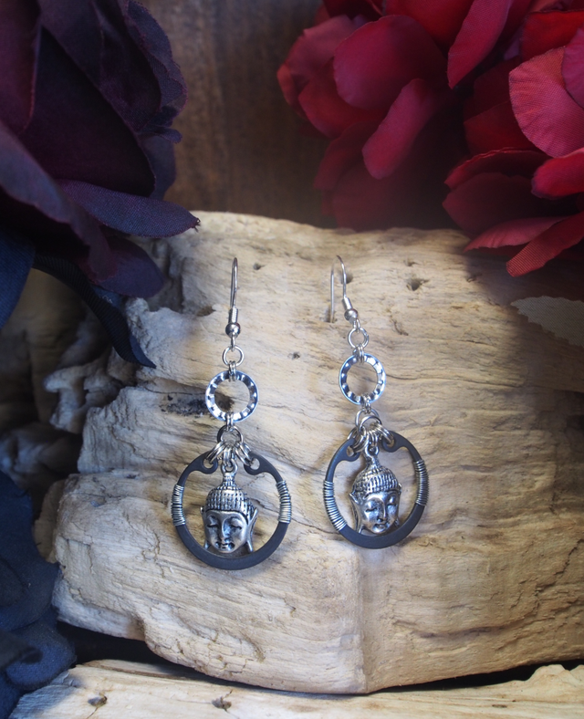 Boucles d'Oreilles Néo Circlips "Spirale d'Acier" Zen"