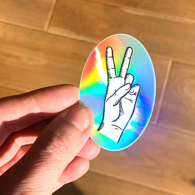 Peace Holographic Sticker - Cool Decal for Laptops &amp; Journals