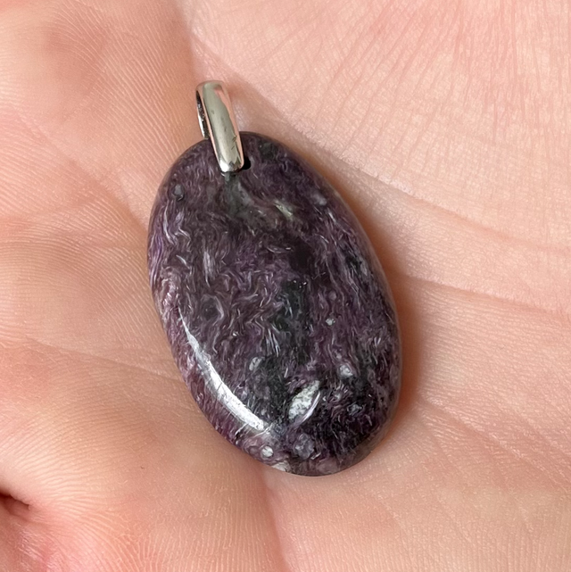 Pendentif en Charoïte et bélière argent