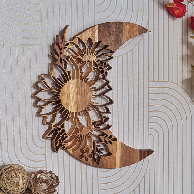 Lune fleurie en acacia