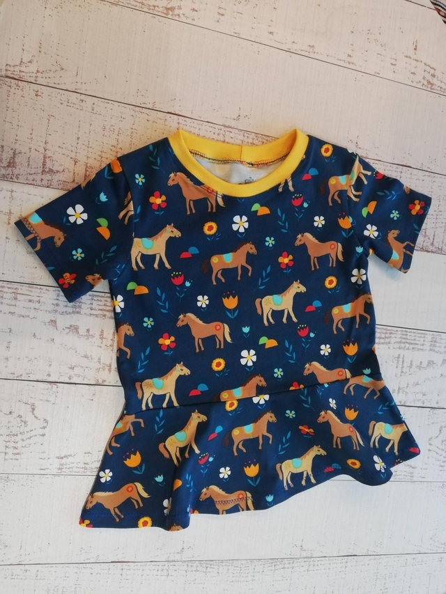 Children's Peplum T-Shirt - Horses