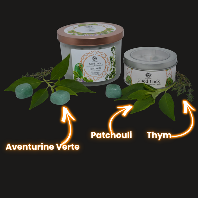 Bougie Green Tree : Bonne Chance - Aventurine Verte + Patchouli et Thym