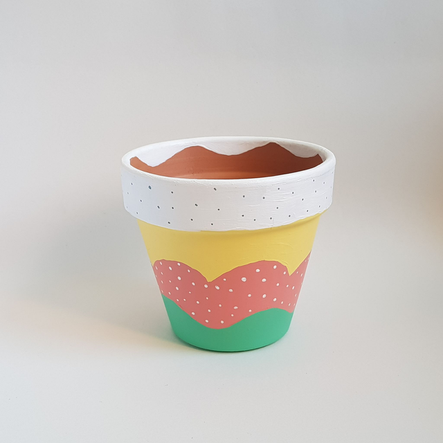 Plant Pot #2 - Terracota dish with acrylics