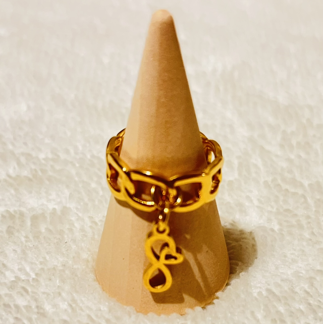 Bague Dorée Chaîne & Infini 