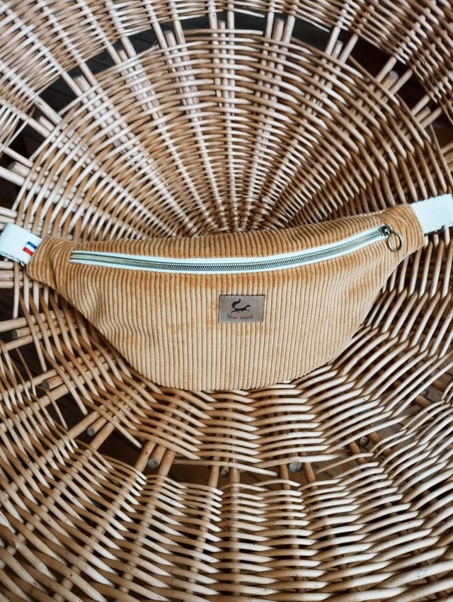 Sac banane en velours côtelé - Rouille