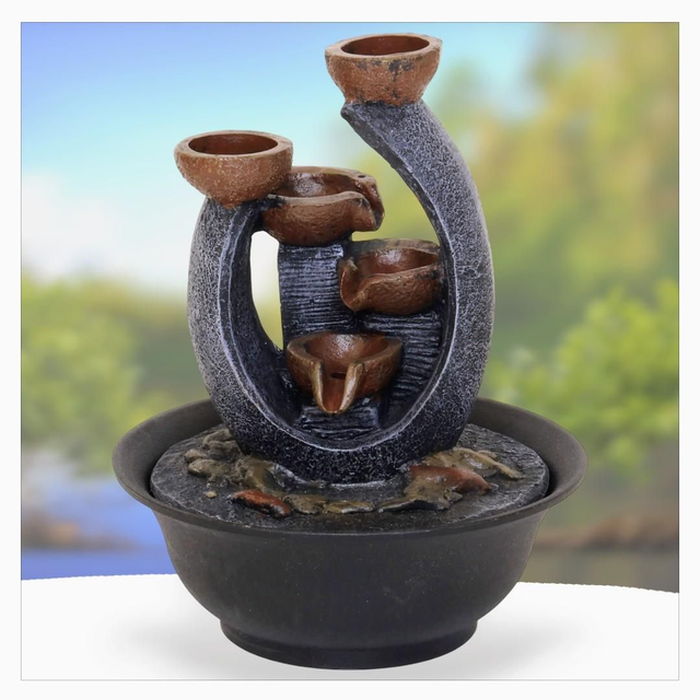 "Bougeoir trident" - Fontaine en résine 27 cm"