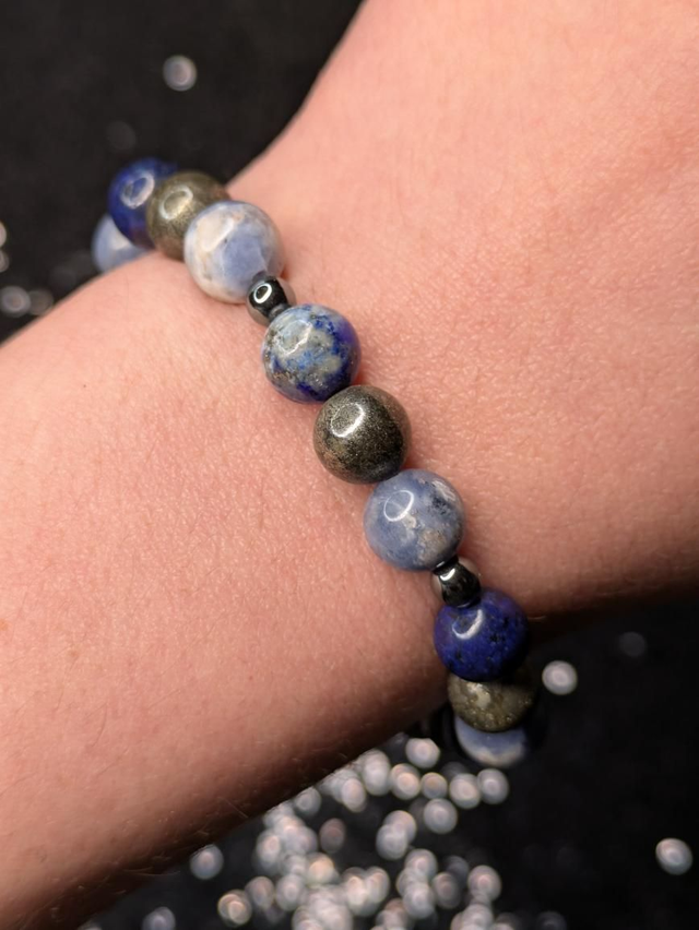 Bracelet composé sodalite - pyrite - lapis lazuli 