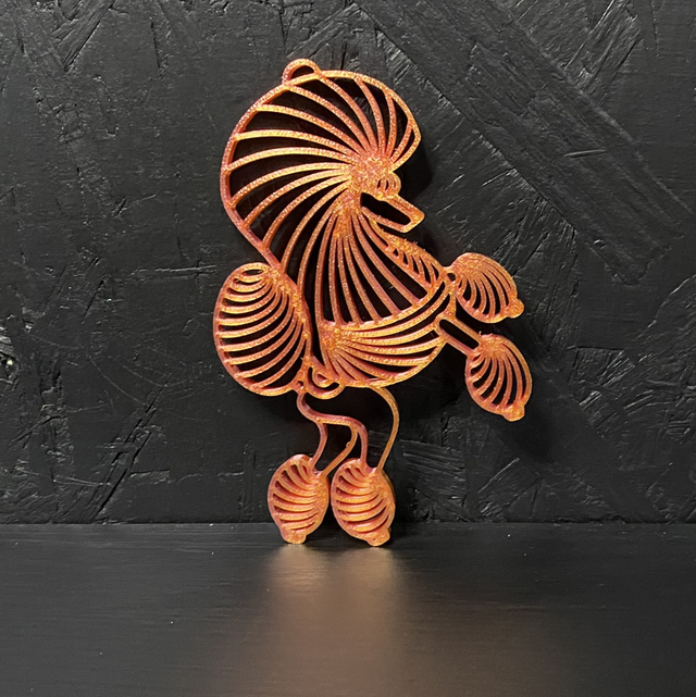 3D - Poodle Continental Orange Gold