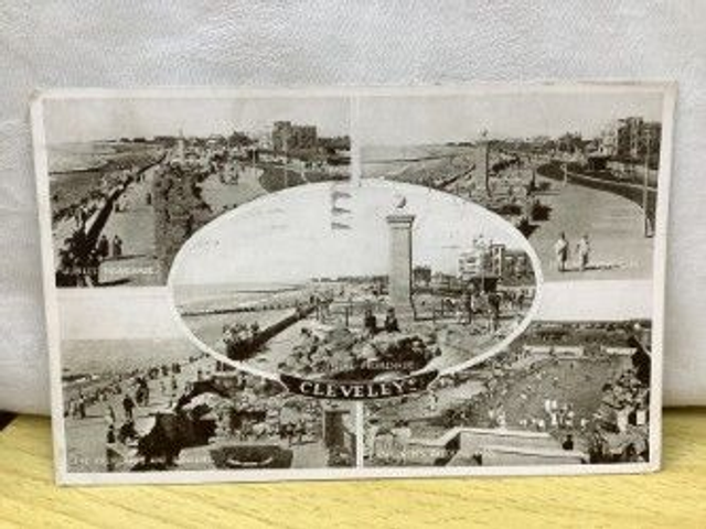 Cleveleys, Multiview Paddling pool, gardens etc. posted 1948 Progress Series vintage postcard. Our Ref No. R430 £2.50