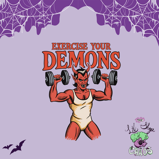 Exercise your demons| Keyring, Pin or Phone Grip | 225