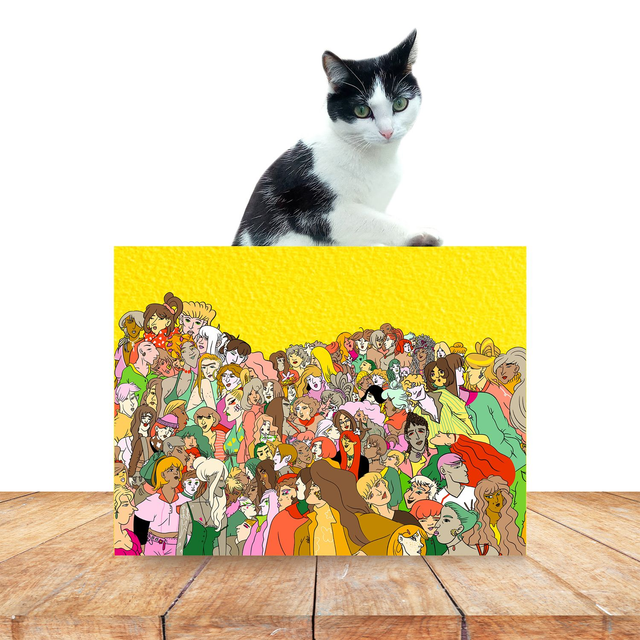 Foule Colorée Jaune