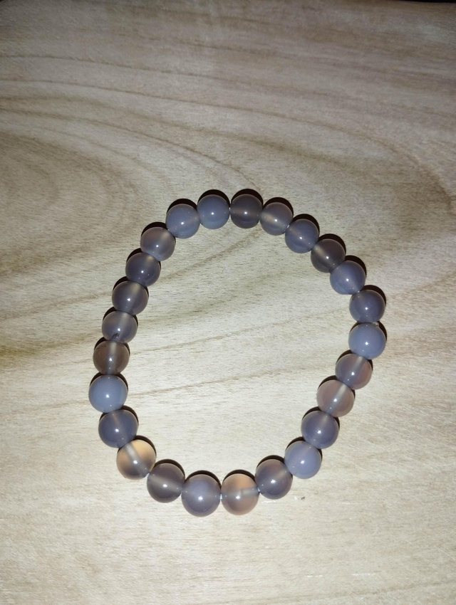 Agate grise bracelet en perles de 8 mm 