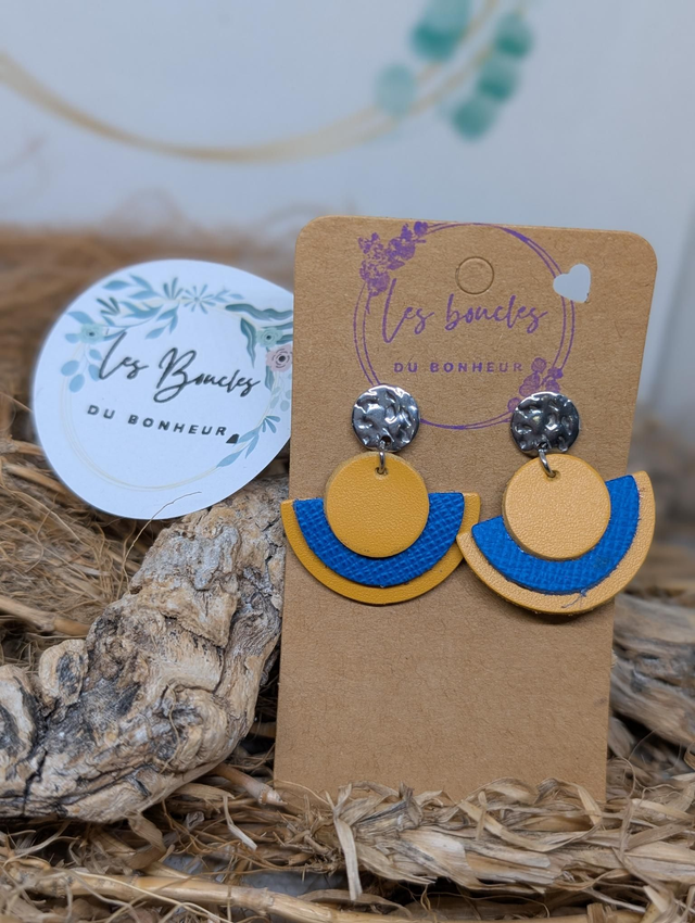 Boucles d&#039;oreilles Donatelle orange bleu do224