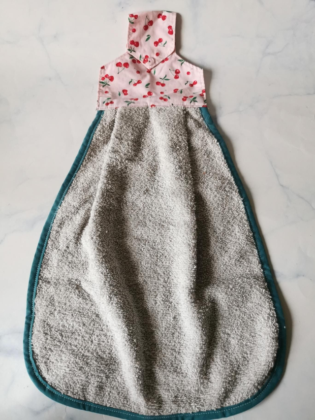 Essuie main gris cerise 